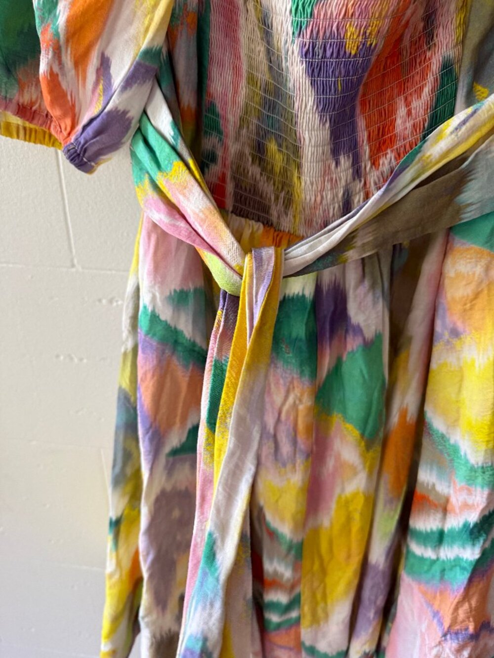Anthropologie | Colorful Puff Sleeve Mini Dress | Summer Feminine | Medium - Picture 12 of 13